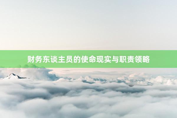 财务东谈主员的使命现实与职责领略