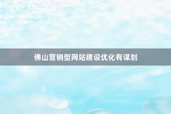 佛山营销型网站建设优化有谋划